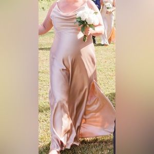 Revelry Skye Satin Dress (Bridesmaid)- Gold Champagne (703)- Size 24 (altered).